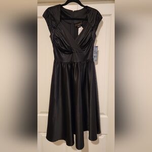 Stop Staring black satin pinup dress